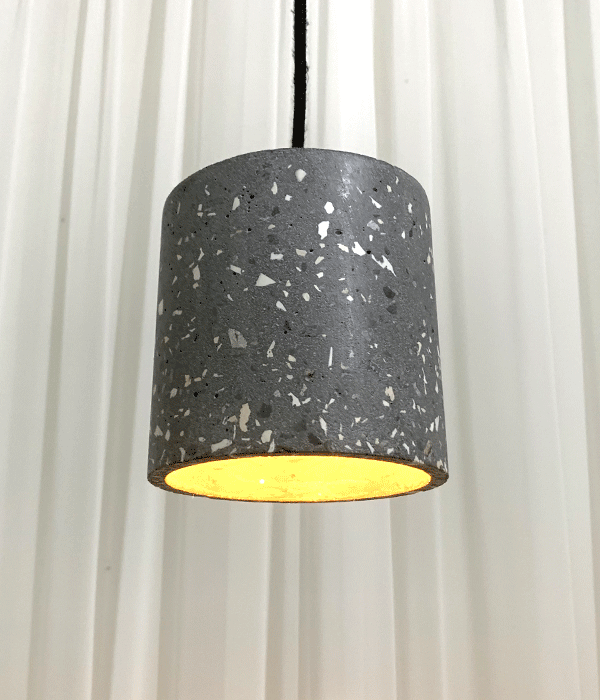 테라조 1등 펜던트 원형 (블랙/화이트)